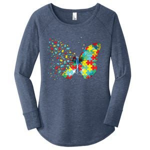 Autism Awareness Butterfly Peace Lover Gift Men Women Women's Perfect Tri Tunic Long Sleeve Shirt