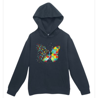 Autism Awareness Butterfly Peace Lover Gift Men Women Urban Pullover Hoodie