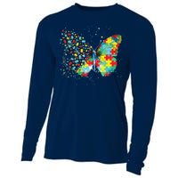 Autism Awareness Butterfly Peace Lover Gift Men Women Cooling Performance Long Sleeve Crew