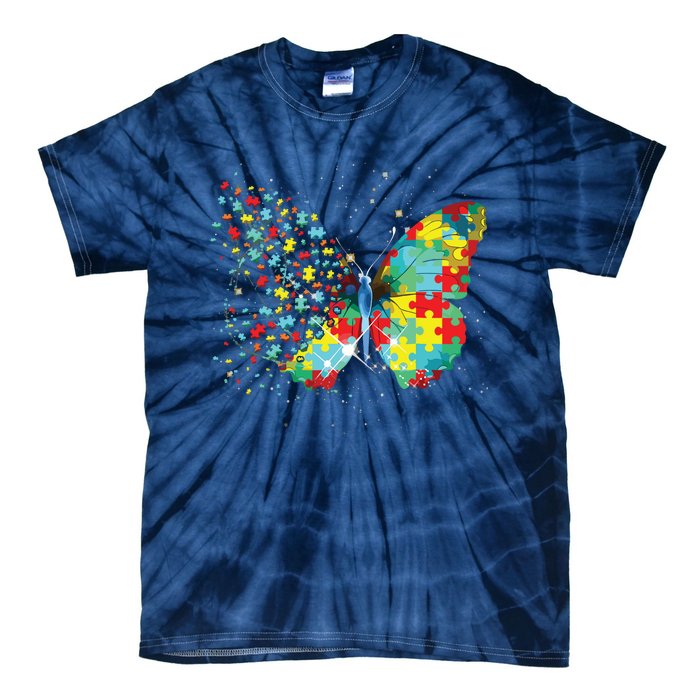 Autism Awareness Butterfly Peace Lover Gift Men Women Tie-Dye T-Shirt