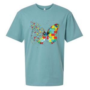 Autism Awareness Butterfly Peace Lover Gift Men Women Sueded Cloud Jersey T-Shirt