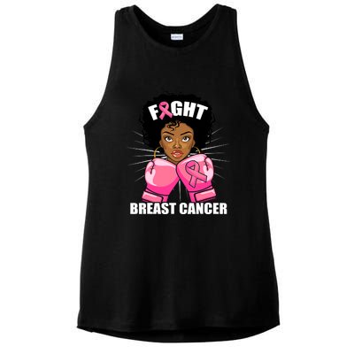 African American Breast Cancer For Women Girls Ladies PosiCharge Tri-Blend Wicking Tank