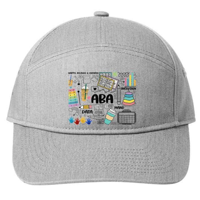Aba Applied Behavior Analysis Bcba Behavior Analyst Autism 7-Panel Snapback Hat
