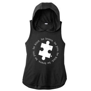 Autism Awareness Be You Quote Ladies PosiCharge Tri-Blend Wicking Draft Hoodie Tank