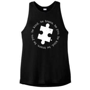 Autism Awareness Be You Quote Ladies PosiCharge Tri-Blend Wicking Tank