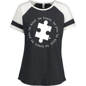 Autism Awareness Be You Quote Enza Ladies Jersey Colorblock Tee