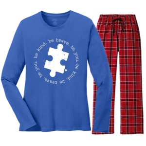 Autism Awareness Be You Quote Women's Long Sleeve Flannel Pajama Set 