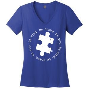 Autism Awareness Be You Quote Women's V-Neck T-Shirt