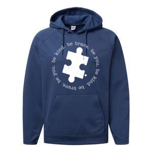 Autism Awareness Be You Quote Performance Fleece Hoodie