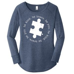 Autism Awareness Be You Quote Women's Perfect Tri Tunic Long Sleeve Shirt