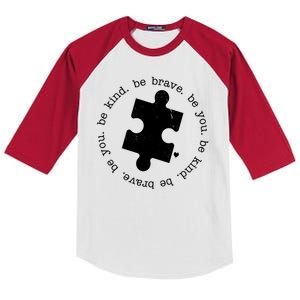 Autism Awareness Be You Quote Kids Colorblock Raglan Jersey