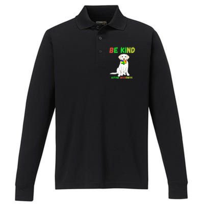 Autism Awareness Be Kind Cute Gift Performance Long Sleeve Polo