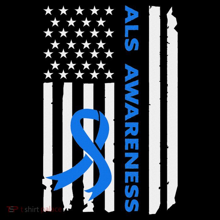 Als Awareness Blue Ribbon American Flag Kids T-Shirt