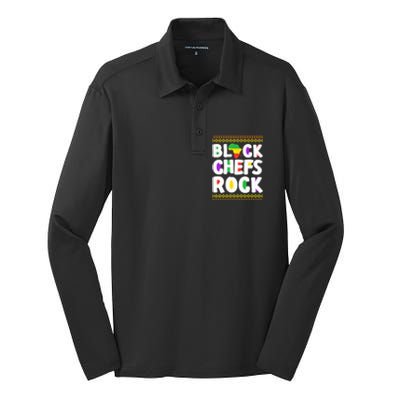 African American Black Chefs Rock Juneteenth Gift Silk Touch Performance Long Sleeve Polo