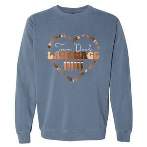 Afro African Black History Month Team Dual Language School Cool Gift Garment-Dyed Sweatshirt