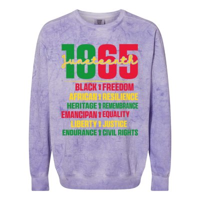 African American Black History 1865 Celebrating Junenth Funny Gift Colorblast Crewneck Sweatshirt