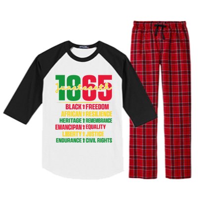 African American Black History 1865 Celebrating Junenth Funny Gift Raglan Sleeve Pajama Set