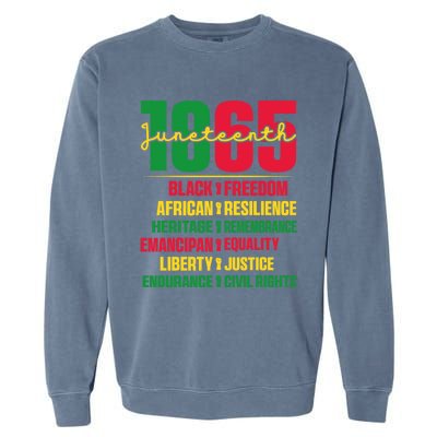 African American Black History 1865 Celebrating Junenth Funny Gift Garment-Dyed Sweatshirt