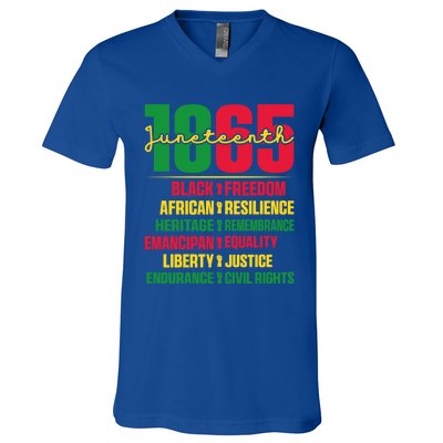 African American Black History 1865 Celebrating Junenth Funny Gift V-Neck T-Shirt