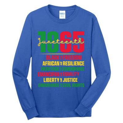 African American Black History 1865 Celebrating Junenth Funny Gift Tall Long Sleeve T-Shirt