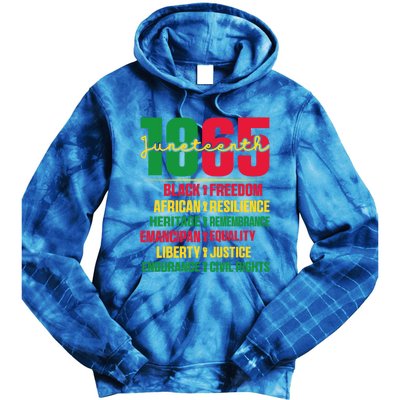 African American Black History 1865 Celebrating Junenth Funny Gift Tie Dye Hoodie