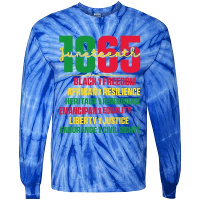 African American Black History 1865 Celebrating Junenth Funny Gift Tie-Dye Long Sleeve Shirt