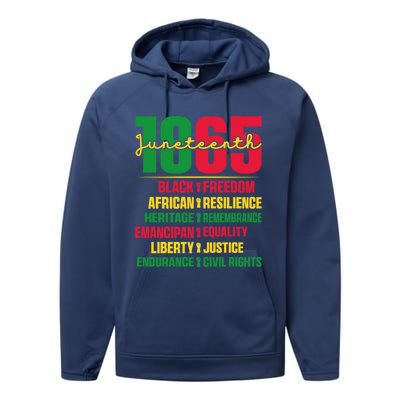 African American Black History 1865 Celebrating Junenth Funny Gift Performance Fleece Hoodie