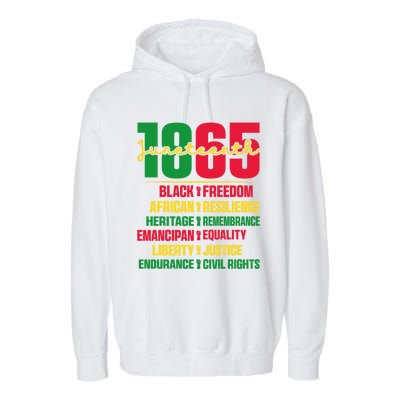 African American Black History 1865 Celebrating Junenth Funny Gift Garment-Dyed Fleece Hoodie