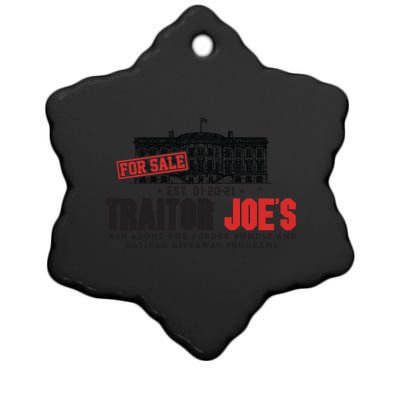 AntiBiden Anti Biden Joe's Border Crisis Funny Joe Biden Traitor Joe Meme Ceramic Star Ornament