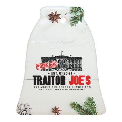 AntiBiden Anti Biden Joe's Border Crisis Funny Joe Biden Traitor Joe Meme Ceramic Bell Ornament