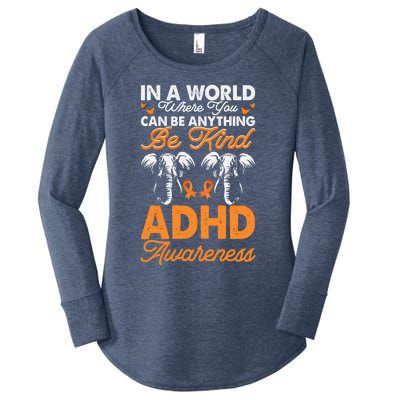 Adhd Awareness Be Anything Be Kind Autism Awareness Cute Gift Women's Perfect Tri Tunic Long Sleeve Shirt