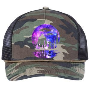 Alien And Bigfoot Full Moon Sasquatch Ufo Retro Rope Trucker Hat Cap