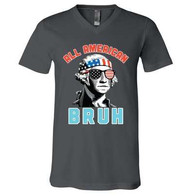 All American Bruh Teen Boy 4th Of July Patriotic V-Neck T-Shirt