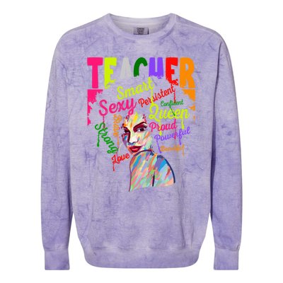 African American Black History Juneteenth Teacher Cool Gift Colorblast Crewneck Sweatshirt