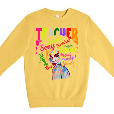 African American Black History Juneteenth Teacher Cool Gift Premium Crewneck Sweatshirt