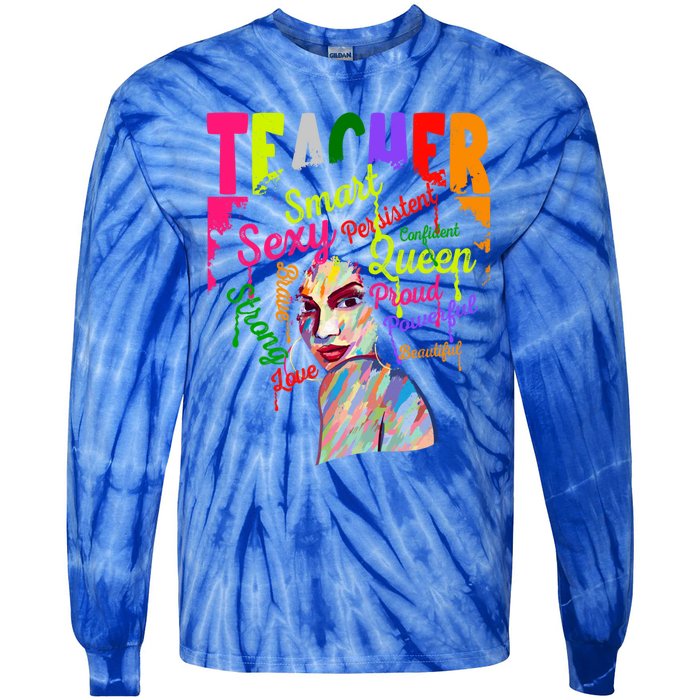 African American Black History Juneteenth Teacher Cool Gift Tie-Dye Long Sleeve Shirt