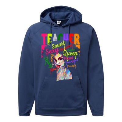 African American Black History Juneteenth Teacher Cool Gift Performance Fleece Hoodie