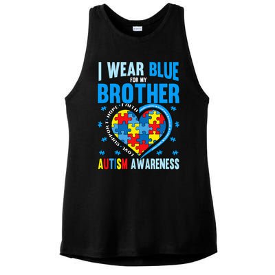 Autism Awareness Brother funny support Ladies PosiCharge Tri-Blend Wicking Tank