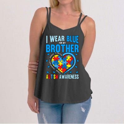 Autism Awareness Brother funny support Women's Strappy Tank