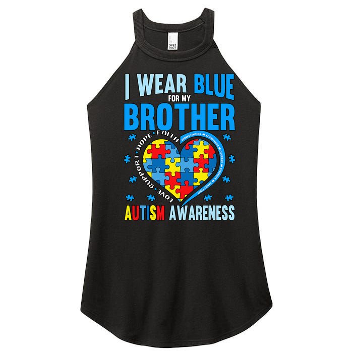 Autism Awareness Brother funny support Women’s Perfect Tri Rocker Tank