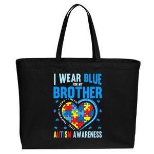 Autism Awareness Brother funny support Cotton Canvas Jumbo Tote