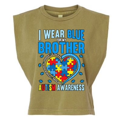 Autism Awareness Brother funny support Garment-Dyed Women's Muscle Tee