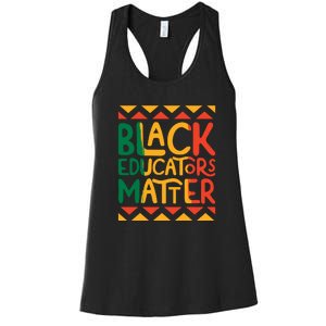 Afro America Black Educators Matter For Black History Month Gift Women's Racerback Tank