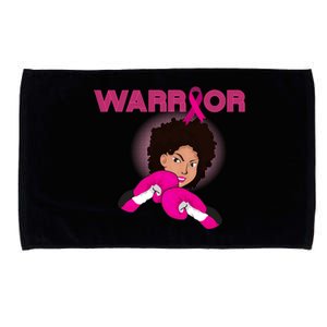 African American Black Breast Cancer Warrior Gift Microfiber Hand Towel