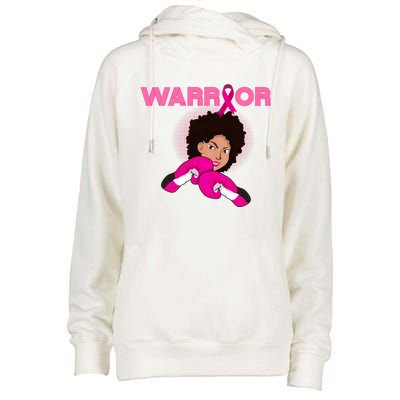 African American Black Breast Cancer Warrior Gift Womens Funnel Neck Pullover Hood