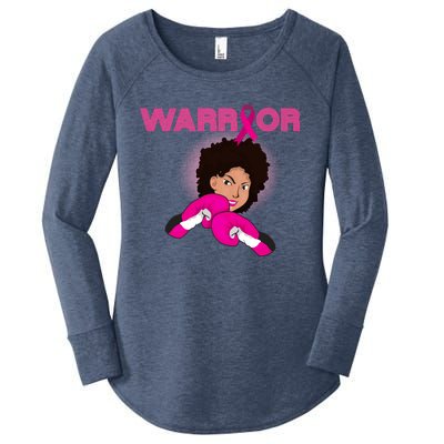 African American Black Breast Cancer Warrior Gift Women's Perfect Tri Tunic Long Sleeve Shirt