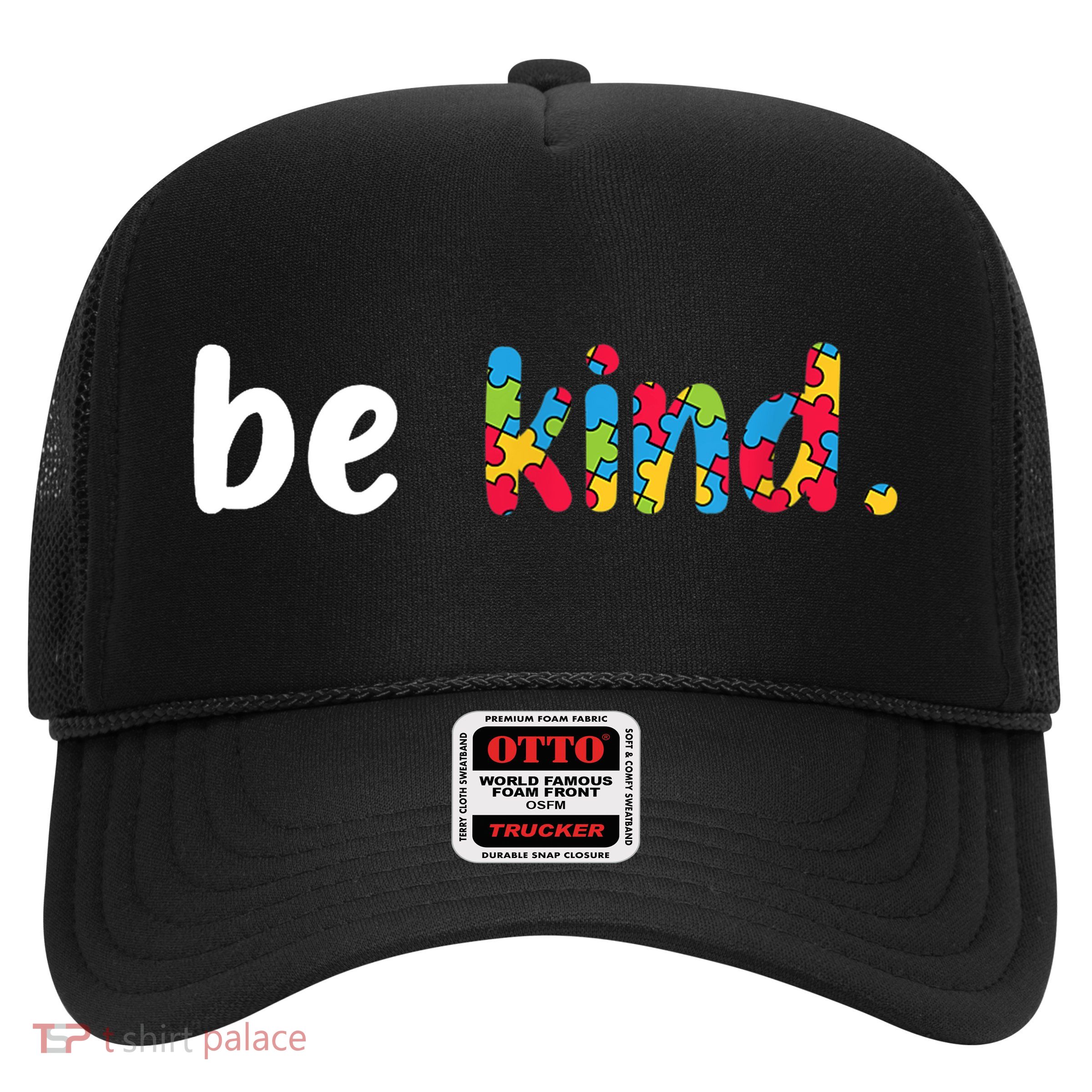 Autism Awareness Be Kind Colorful Puzzle Pieces Trucker Hat