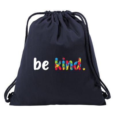 Autism Awareness Be Kind Colorful Puzzle Pieces Drawstring Bag