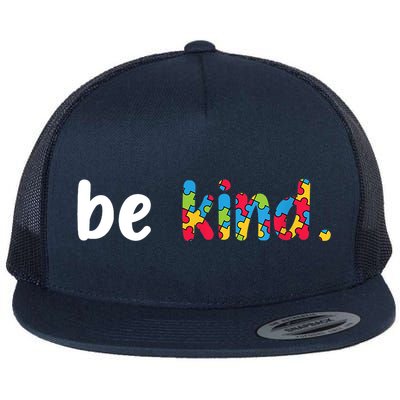 Autism Awareness Be Kind Colorful Puzzle Pieces Flatbill Hat