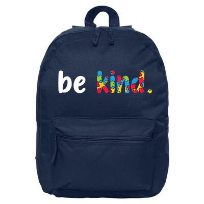 Autism Awareness Be Kind Colorful Puzzle Pieces 16 in Basic Backpack